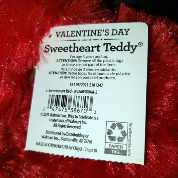 Sweetheart Teddy - 2022 Valentine’s Day Red Plush Teddy NWT - Picture 4 of 5